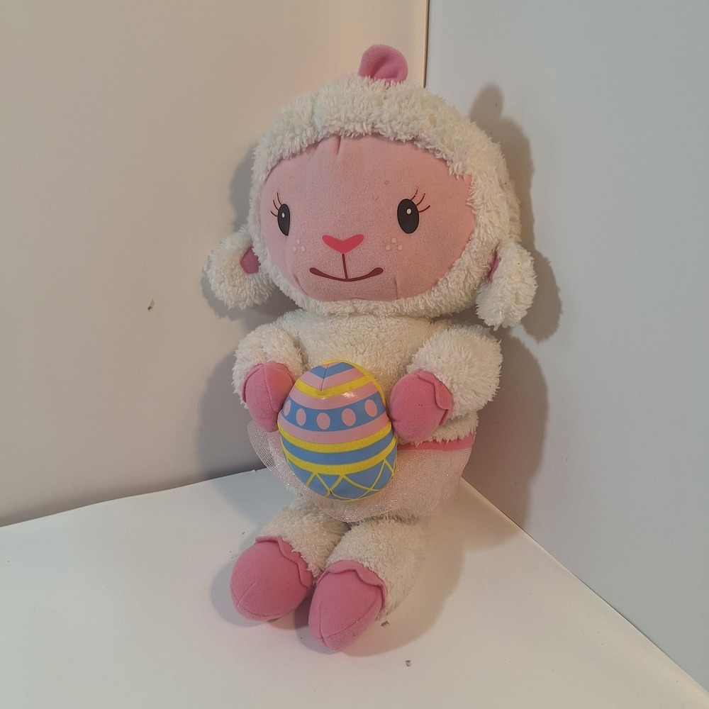 Disney Doc McStuffins Lambie 16" Plush With Bunny Ears And Easter Egg, Tutu